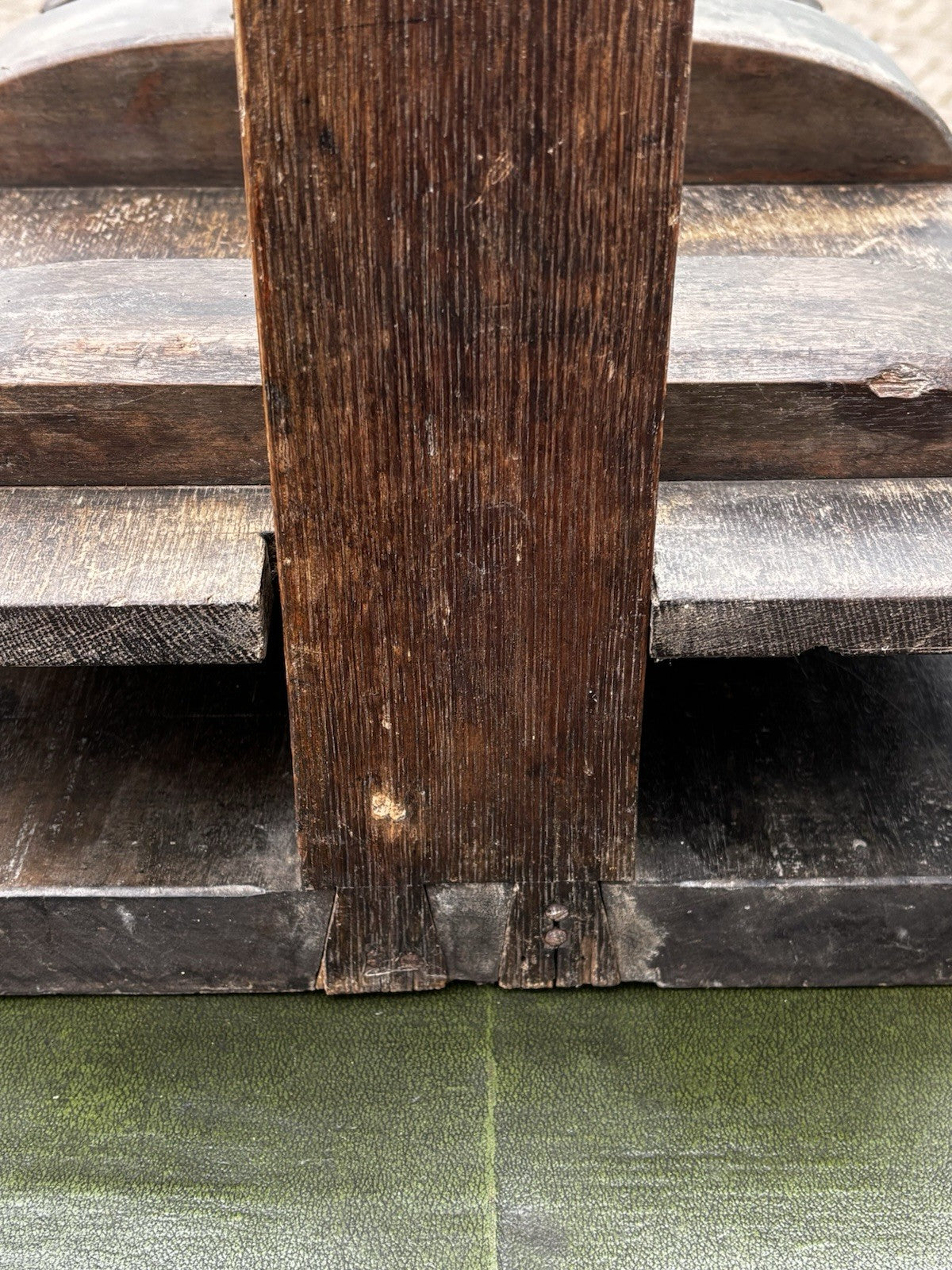 Antique Oak Book Press With Brass Plaque    "All Souls Library"