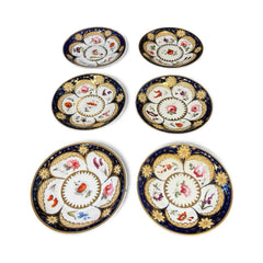 6 Antique Rare Machin Highly Decorated Gilt Painted Plates