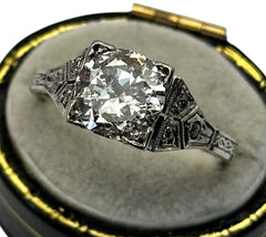 Antique Deco 18ct White Gold 1 3/4 Carat Diamond Ring
