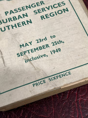 1949 Passenger Suburban Services Southern Region Timetable