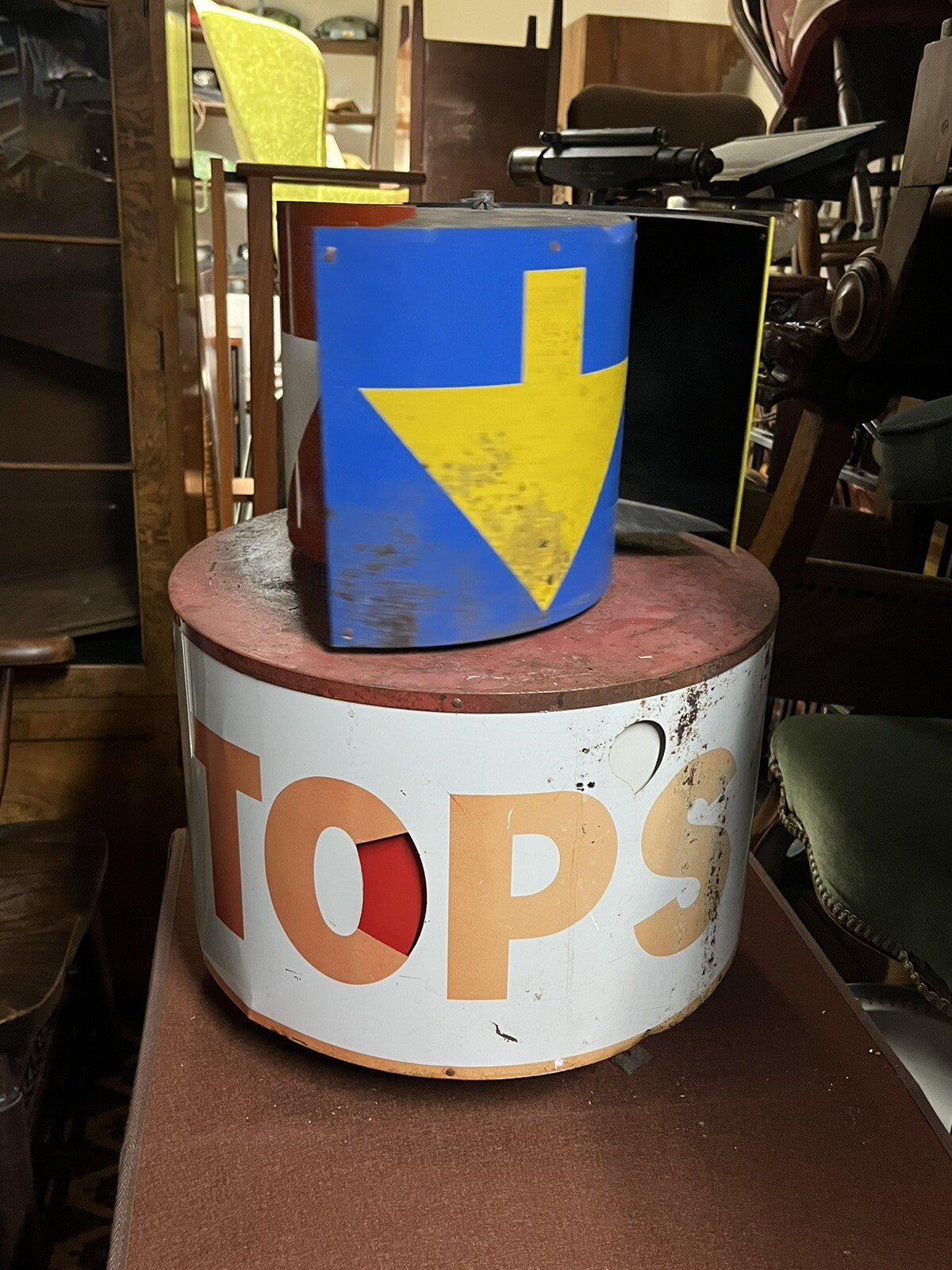 1960/70's USA Garage Sign. Spins In The Wind.