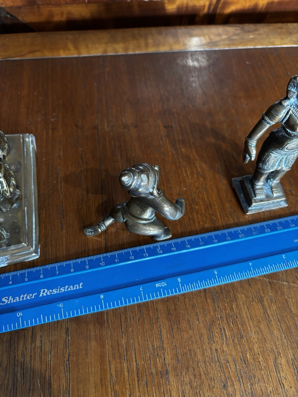 3 Antique Brass Figures