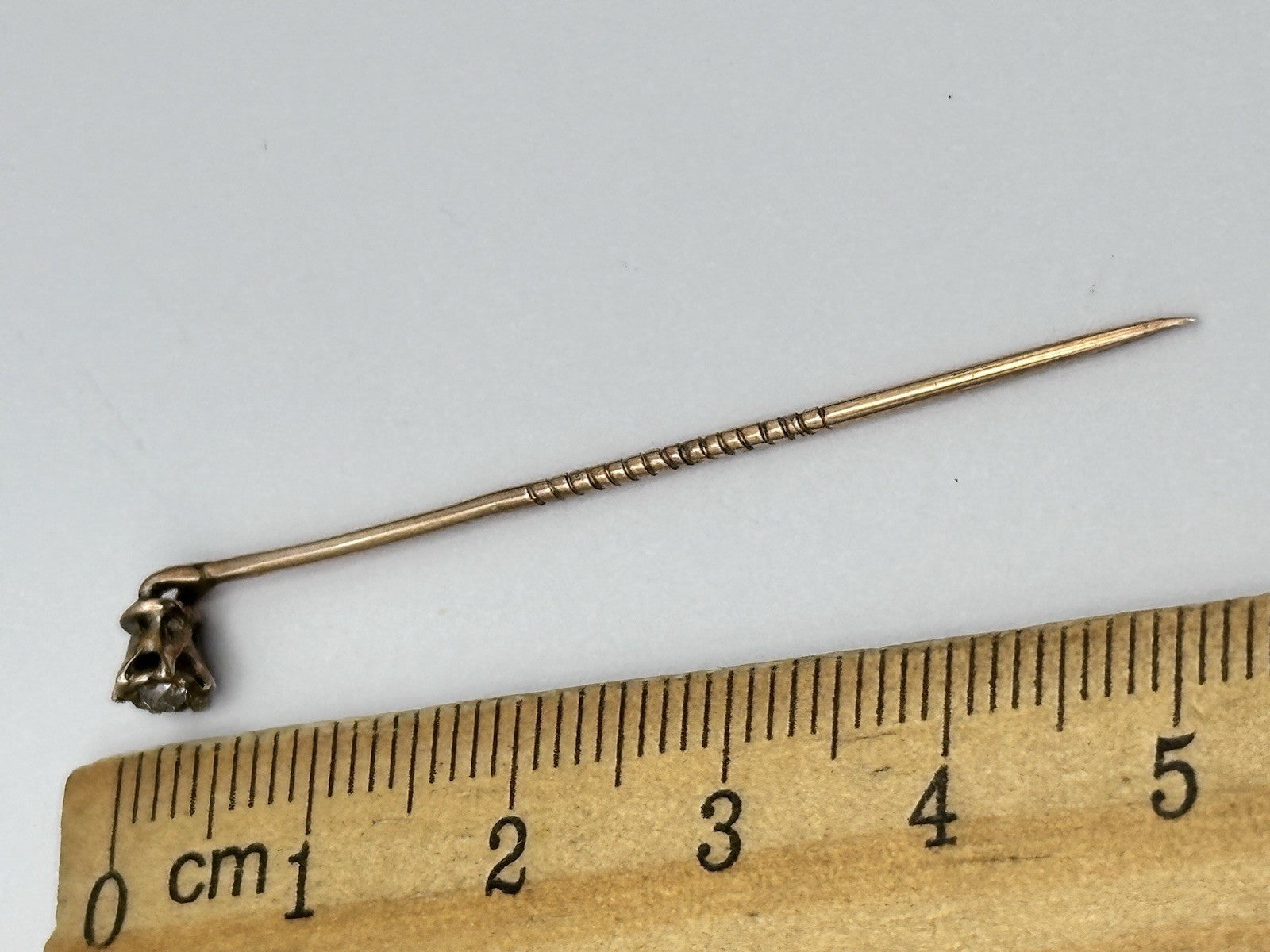 Antique 14ct Gold Diamond Stick Pin