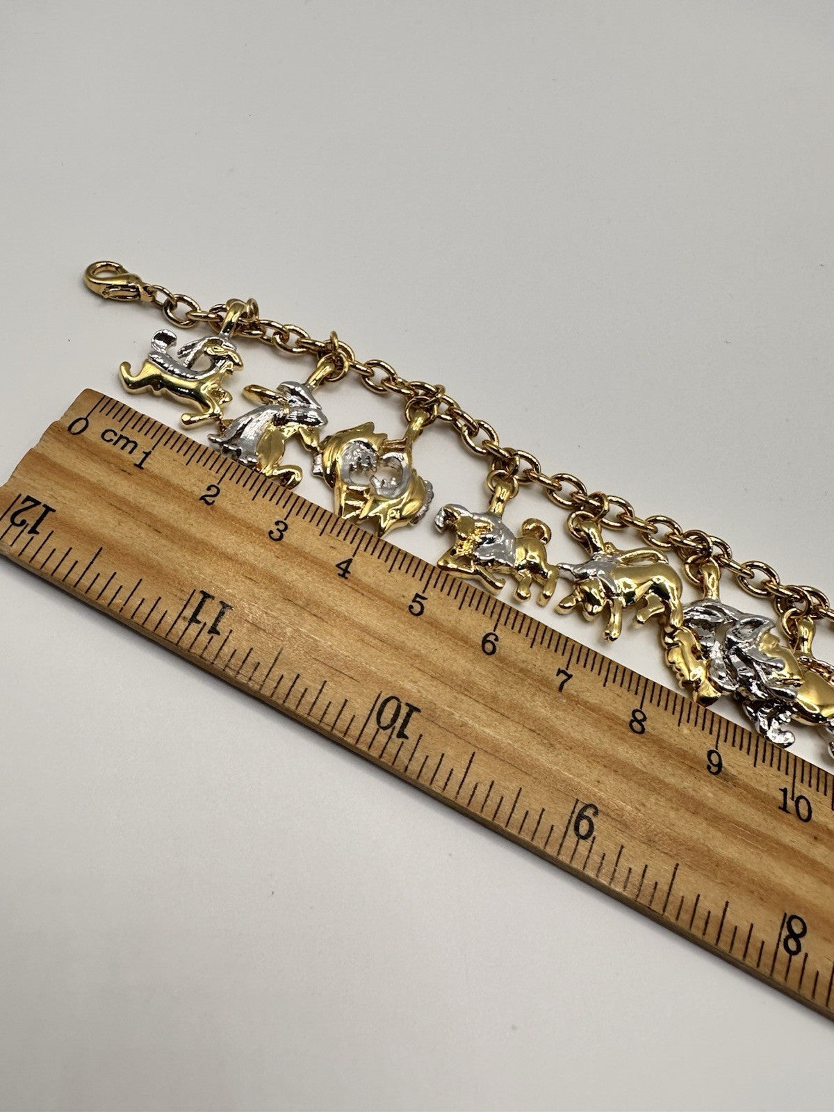 18ct Gold And Rhodium Plated Zodiac Charm Bracelet