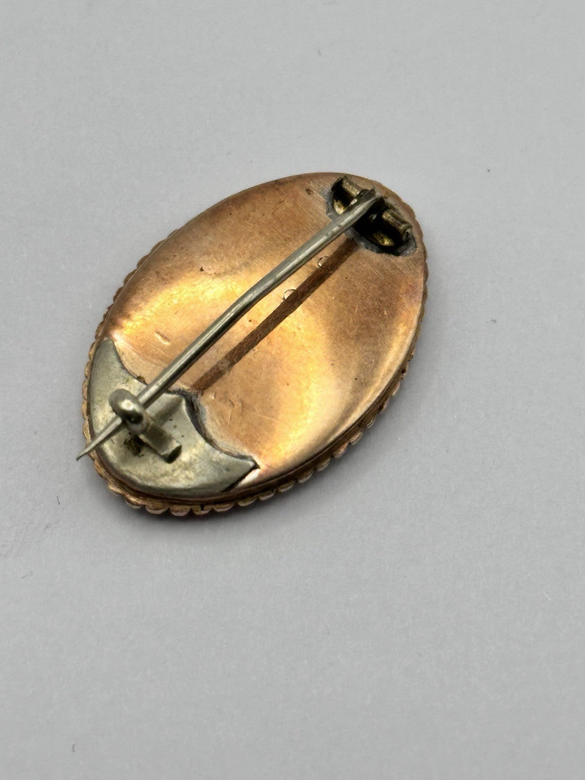 Antique Victorian Georgian 14ct Gold Seed Pearl Mourning Brooch