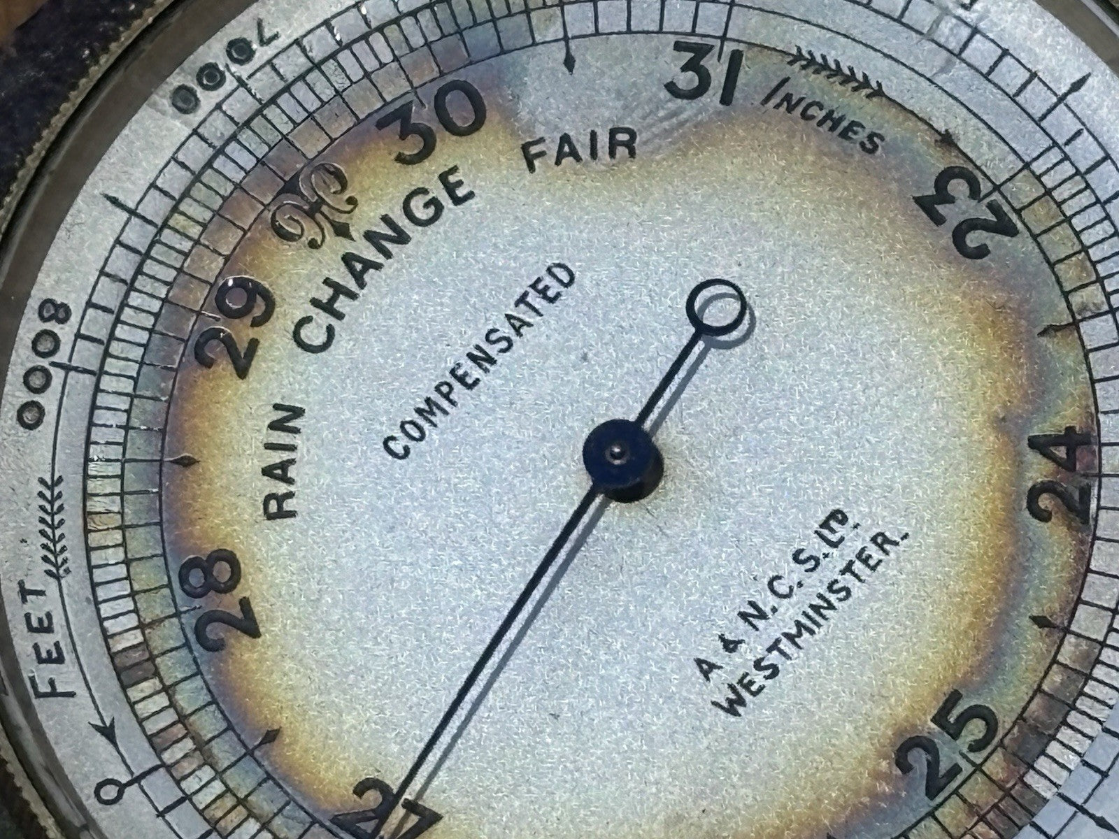 Antique Pocket Barometer Altimeter In Original Leather Case.