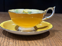 Aynsley Orchard Fruit Cup & Saucer Signed D Jones Bone China.