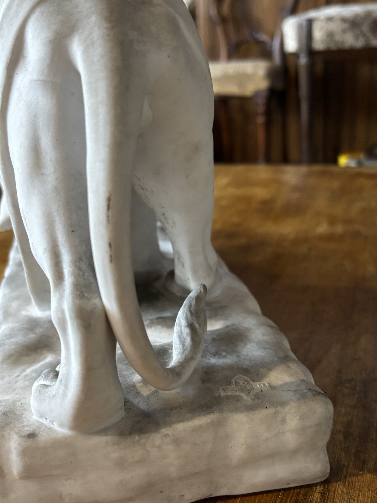 19th-century Parian porcelain figure titled "Una and the Lion Stamped John Bell