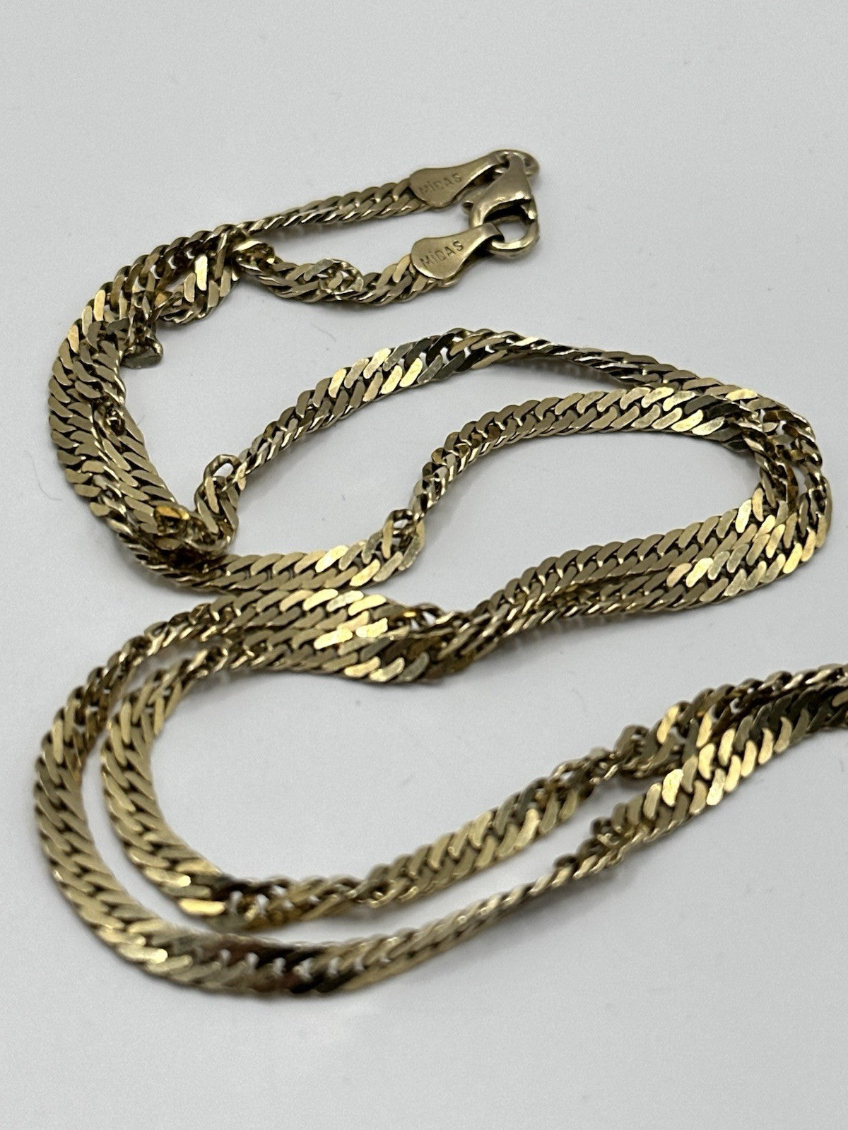 14ct Gold Cuban Link Twist Chain Necklace 9.65g