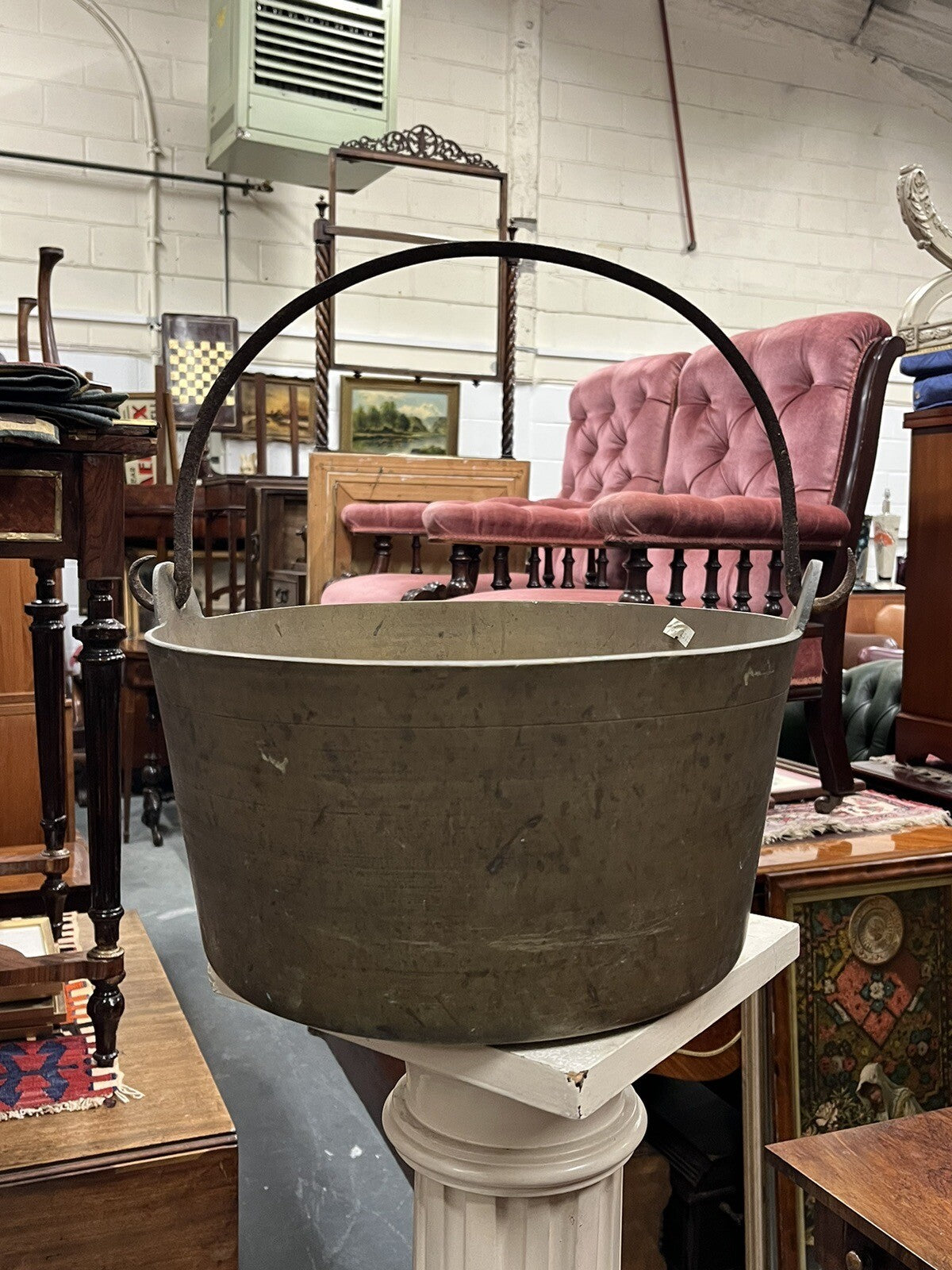 Antique Brass Jam Pan / Bucket