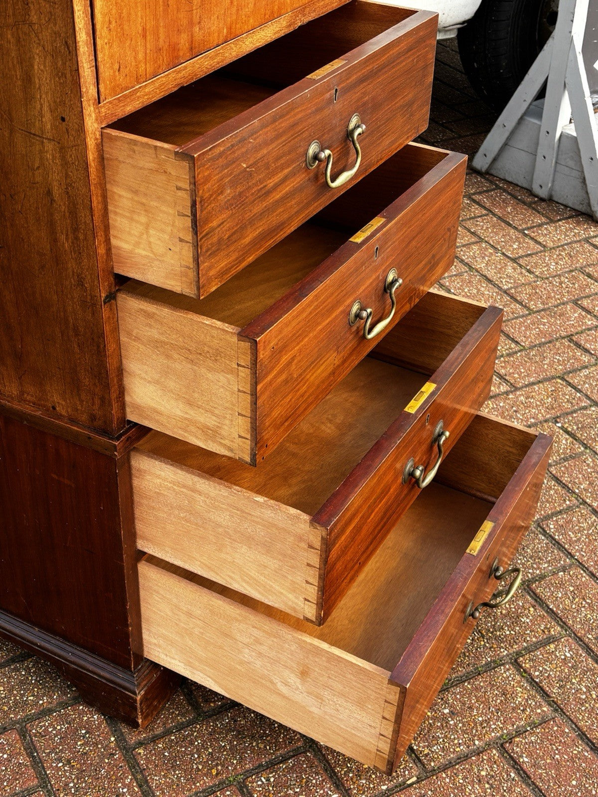 Antique Mahogany Housekeepers Cabinet / Small Linen Press.