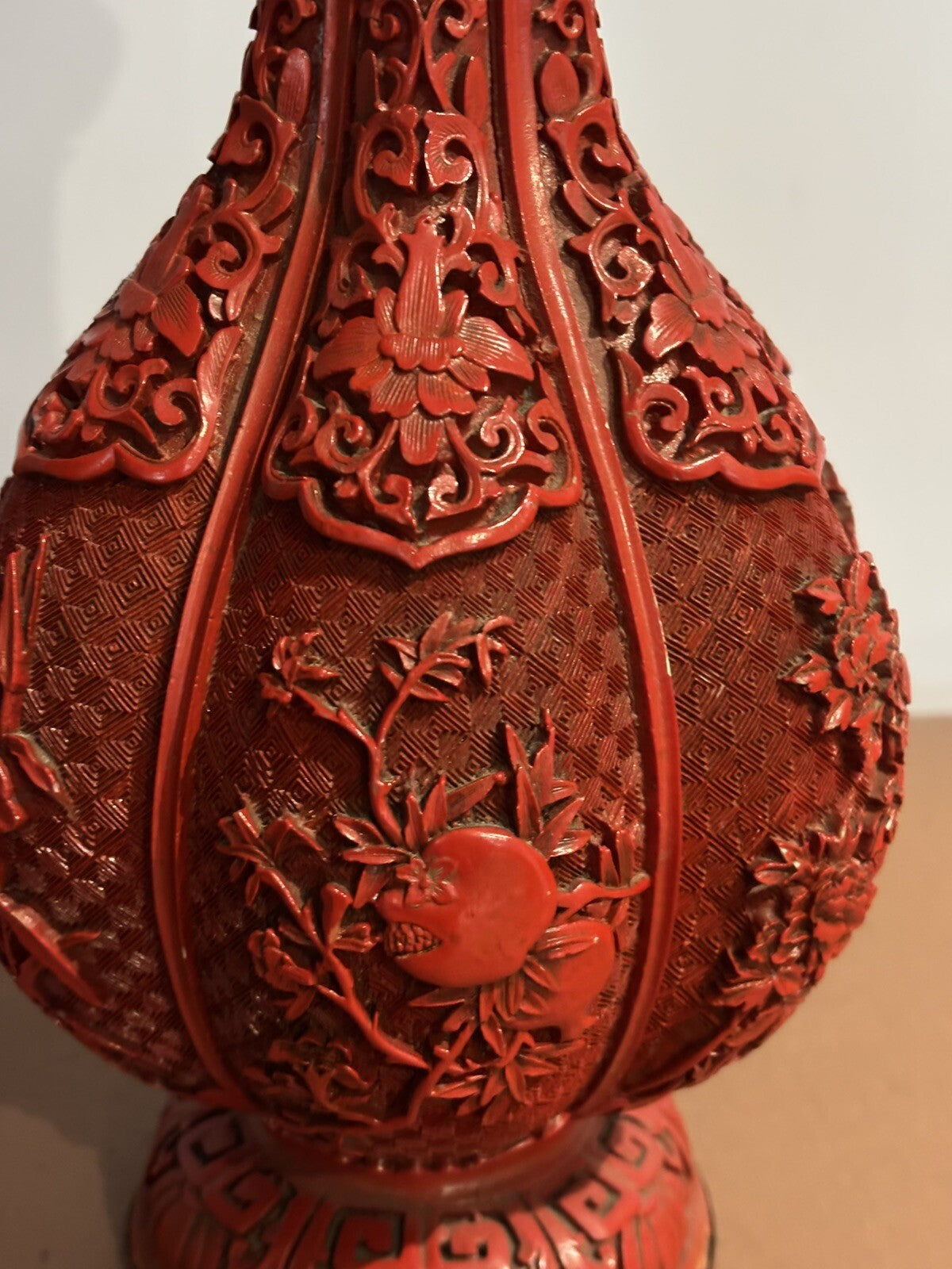 Antique Large Cinnabar Vase