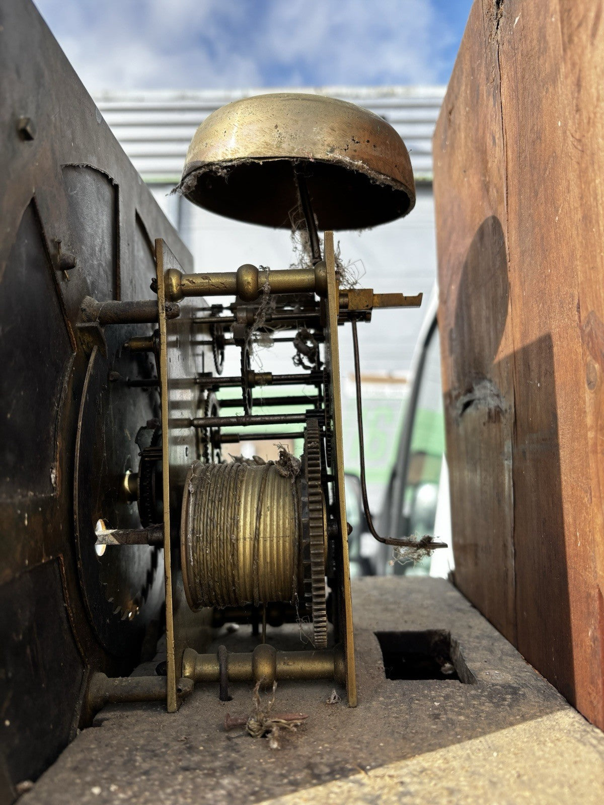 8 Day Longcase Clock, Stevenson Of Stafford. Brass Face.