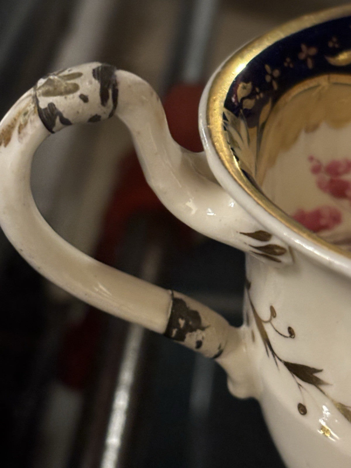 6 Antique Rare Machin  Highly Decorated Gilt Painted Cup & Saucers