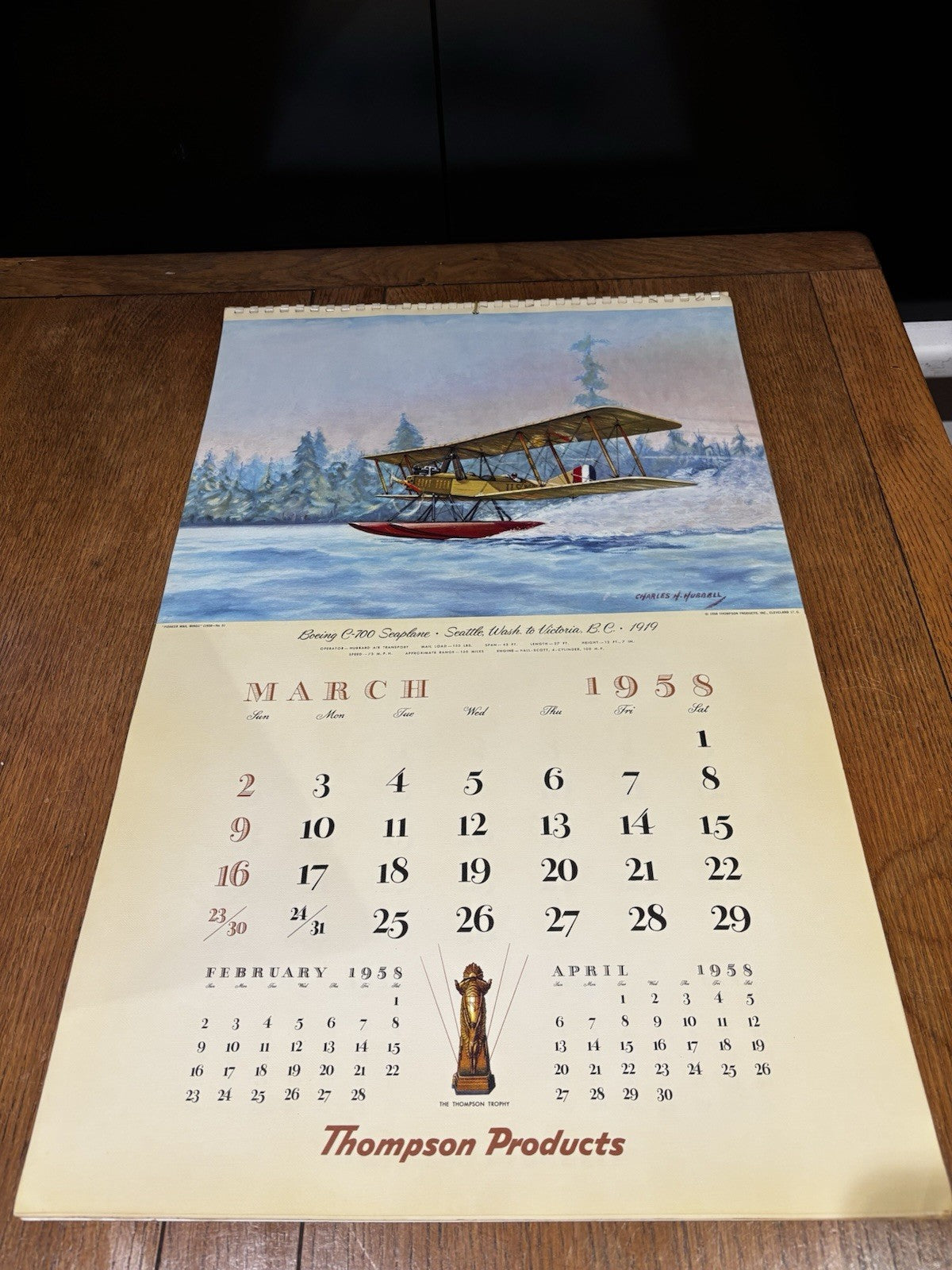 1958 Large Thomson Products Inc Pioneer Mail Wings 66 X 42 Cms