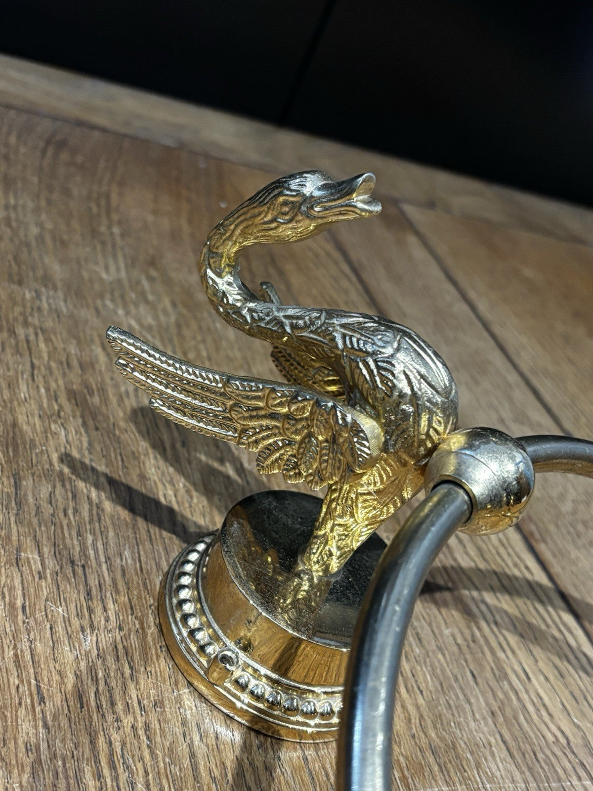 1970's Gold Plated Swan Towel Holder And Toilet Roll Holder