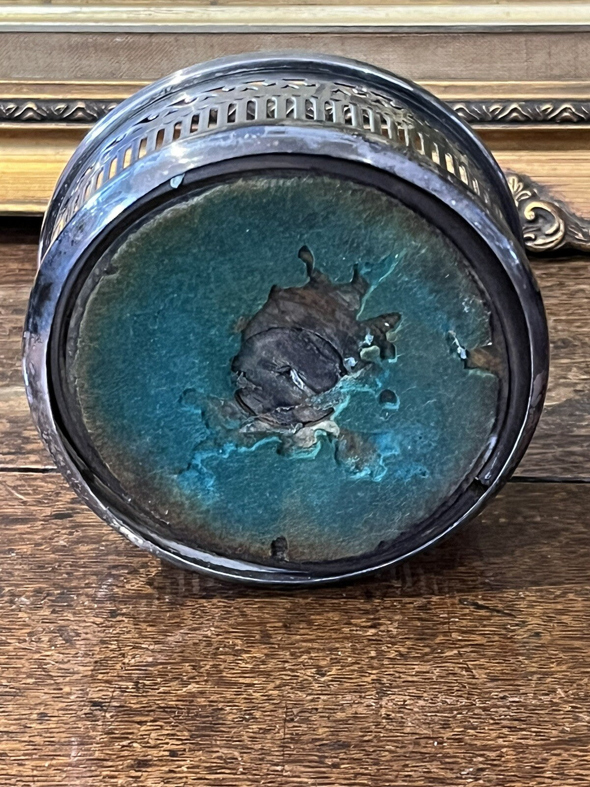 Antique Silver Plate Wine Bottle Coaster