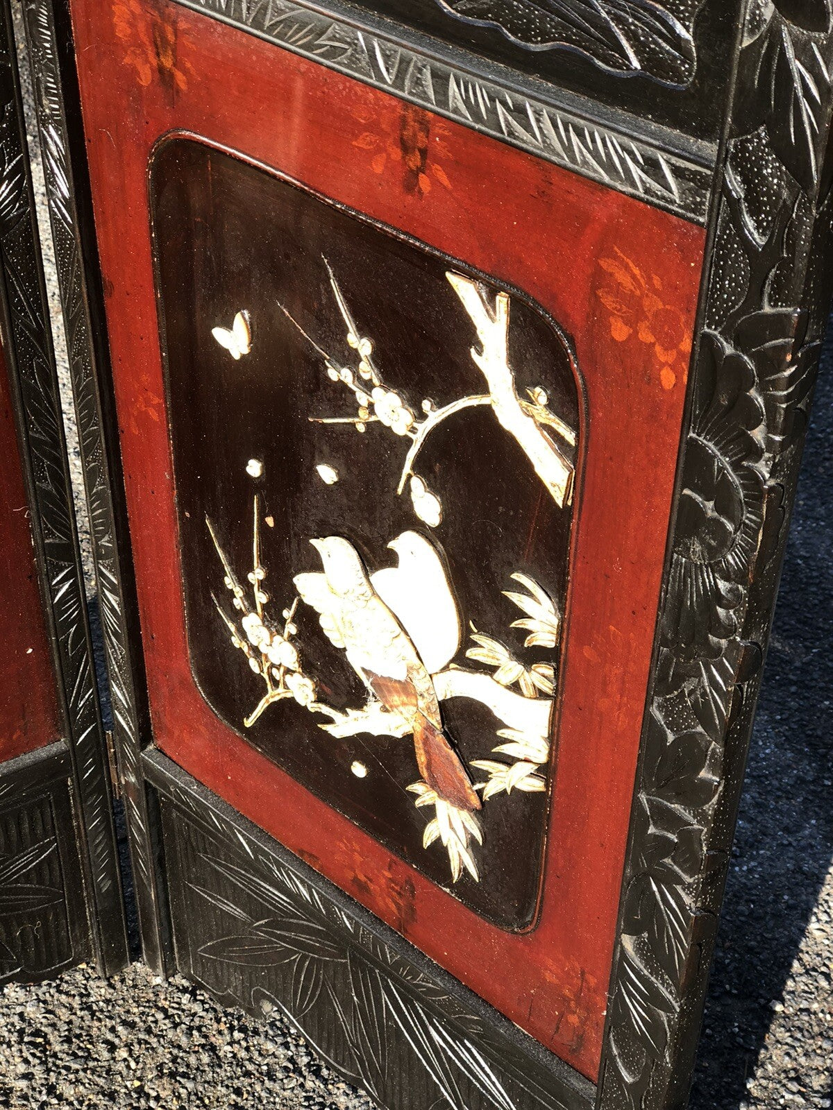 Antique Japanese Folding Fire Screen