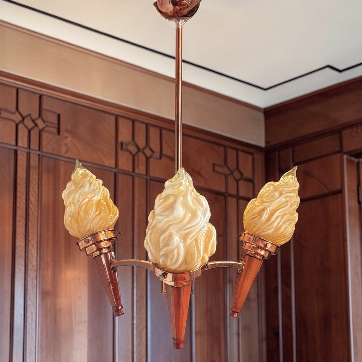Art Deco Torch Chandelier