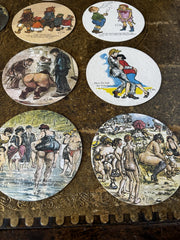 12 Vintage German Beer Coaster: HEINRICH ZILLE Cartoonist