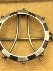 Antique Sterling Silver Gilt Miniature Frame Brooch