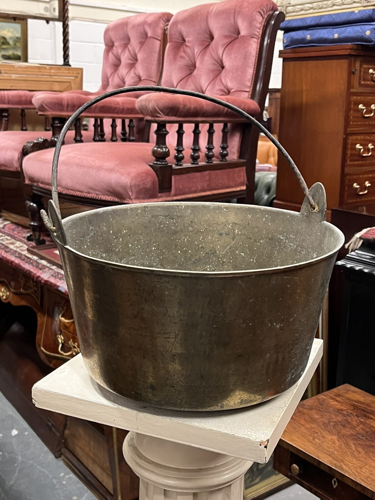 Antique Brass Jam Pan / Bucket