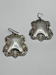 Art Nouveau Sterling Silver Drop Statement Earrings
