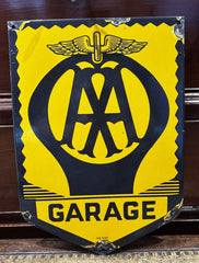 AA Garage Advertising Enamel Sign. Great Look.