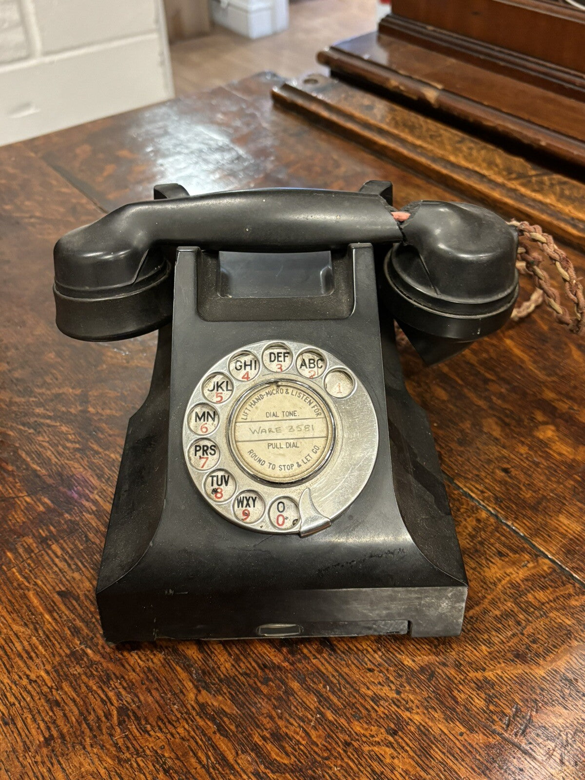 3 Bakelite 1950's Telephone In Black.