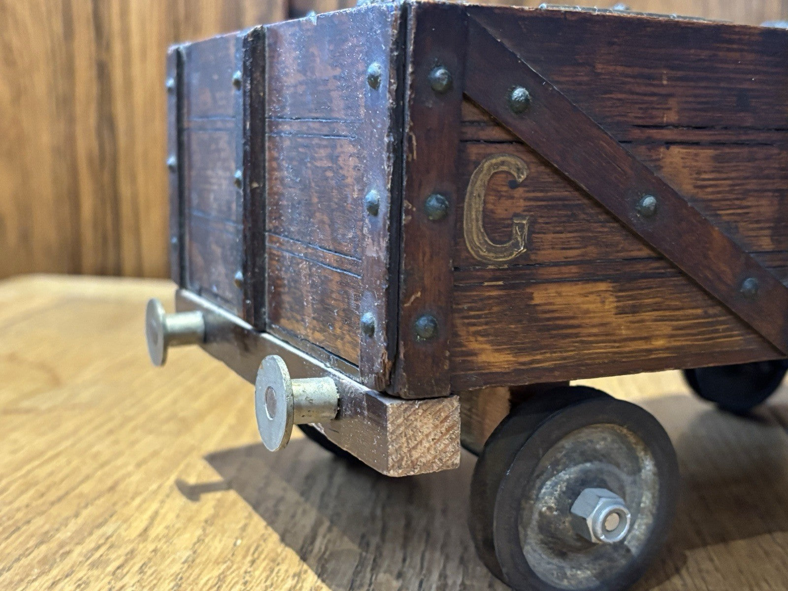 Antique Novelty Railway Coal Truck Trinket Box, Desk Box, Jewellery Box