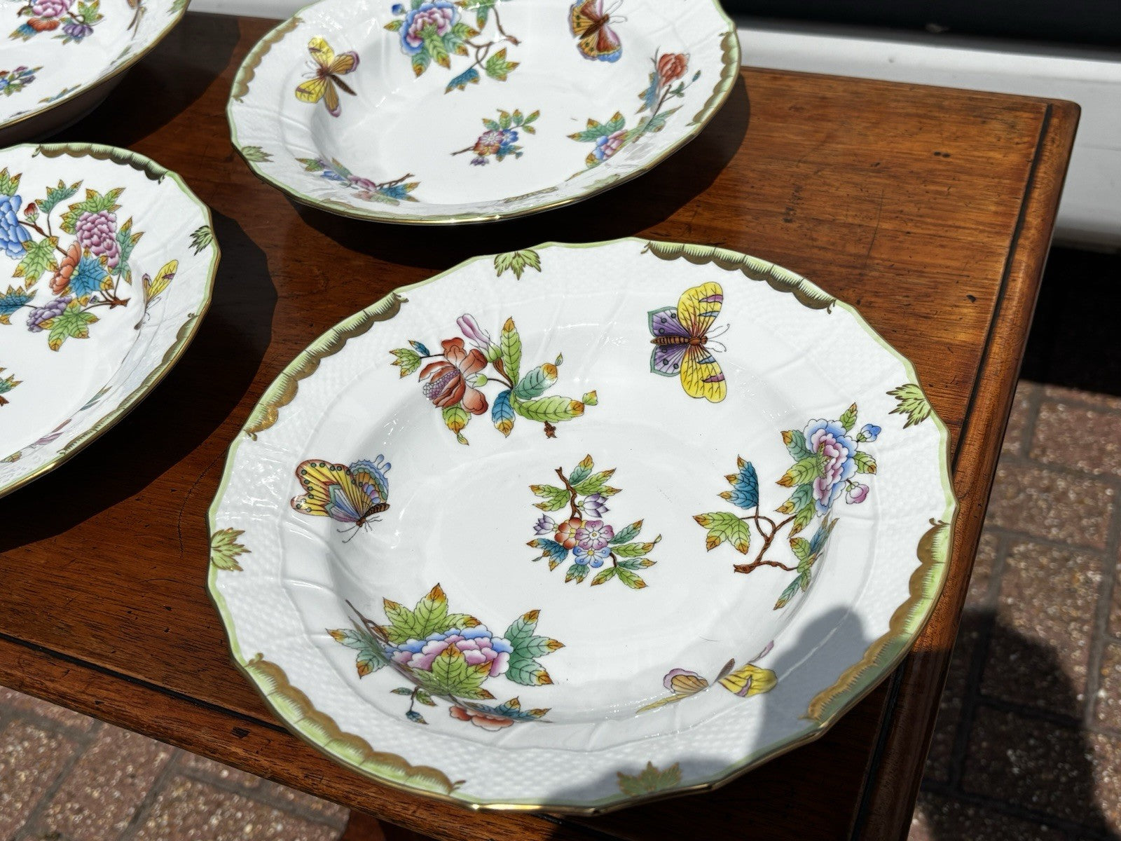 4 Herend Queen Victoria Large Soup Bowls