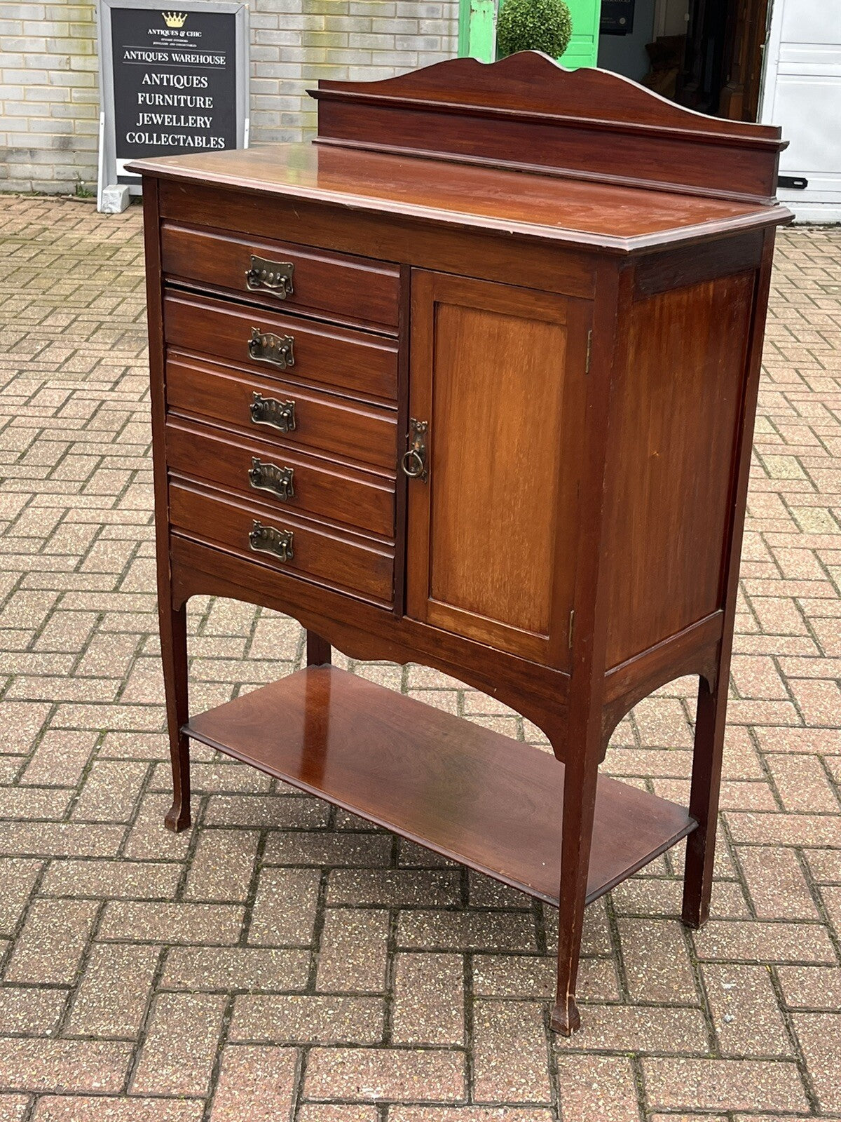 Arts & Crafts Filing Cabinet. Collectors Cabinet. With Drawers & Cupboard.