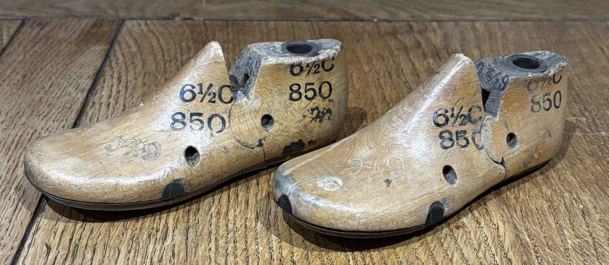 2 Antique Wooden Cobblers Shoe Form's