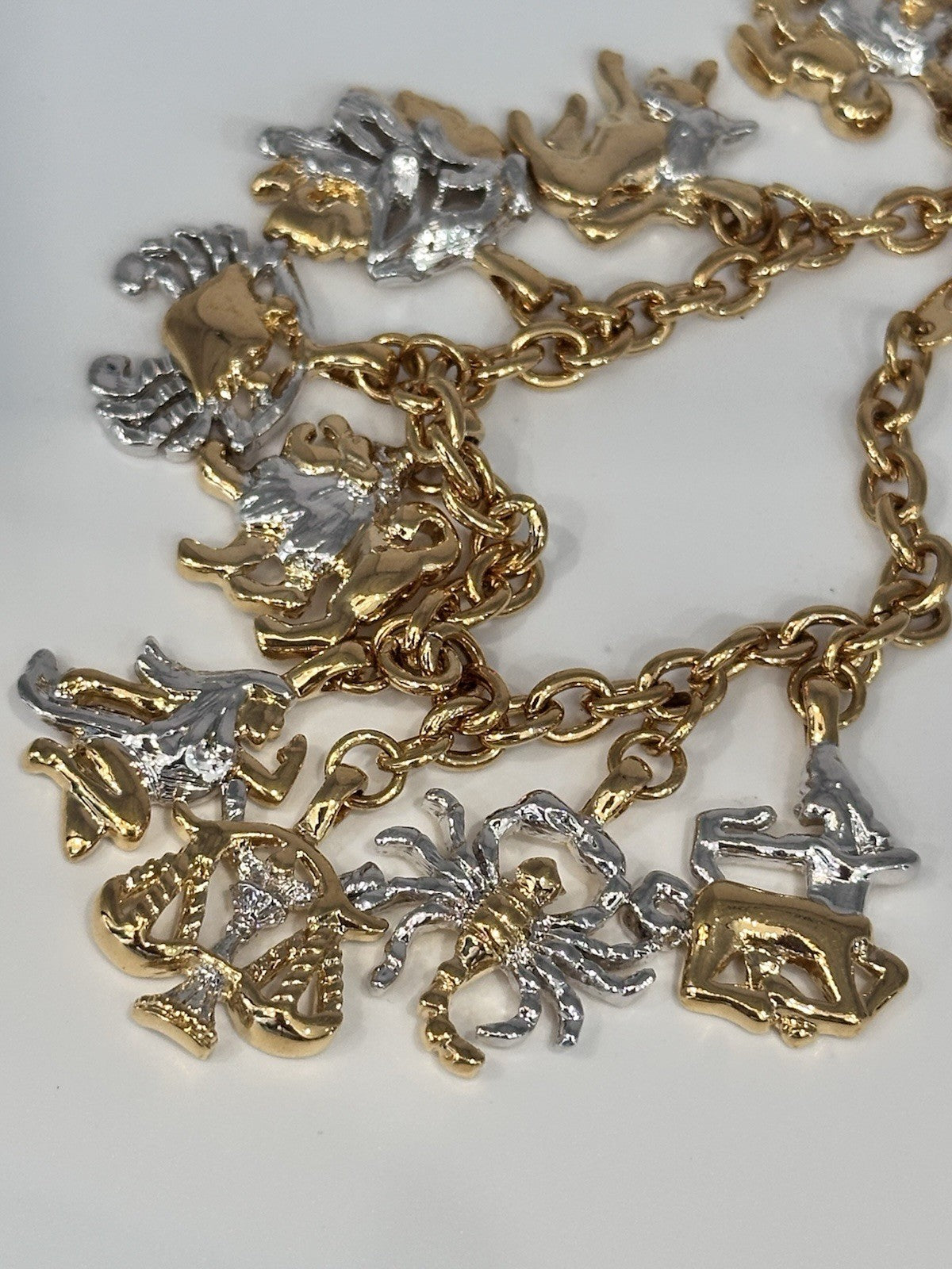 18ct Gold And Rhodium Plated Zodiac Charm Bracelet