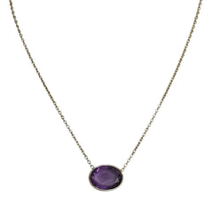 18k Gold Vermeil Plated On 925 Silver Amethyst Necklace