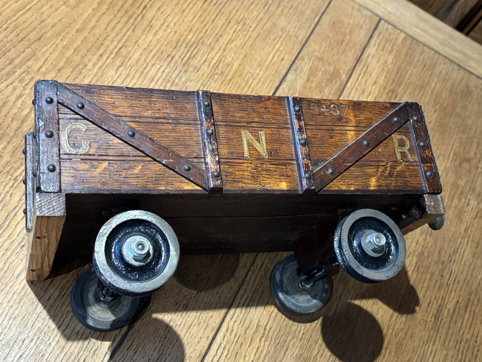 Antique Novelty Railway Coal Truck Trinket Box, Desk Box, Jewellery Box