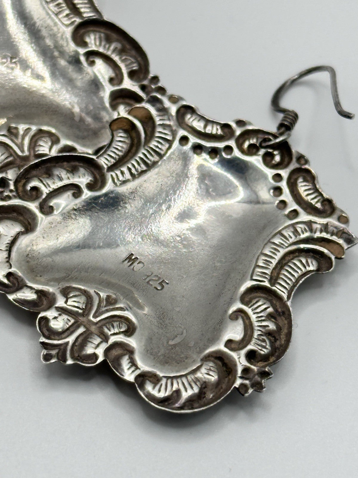 Art Nouveau Sterling Silver Drop Statement Earrings