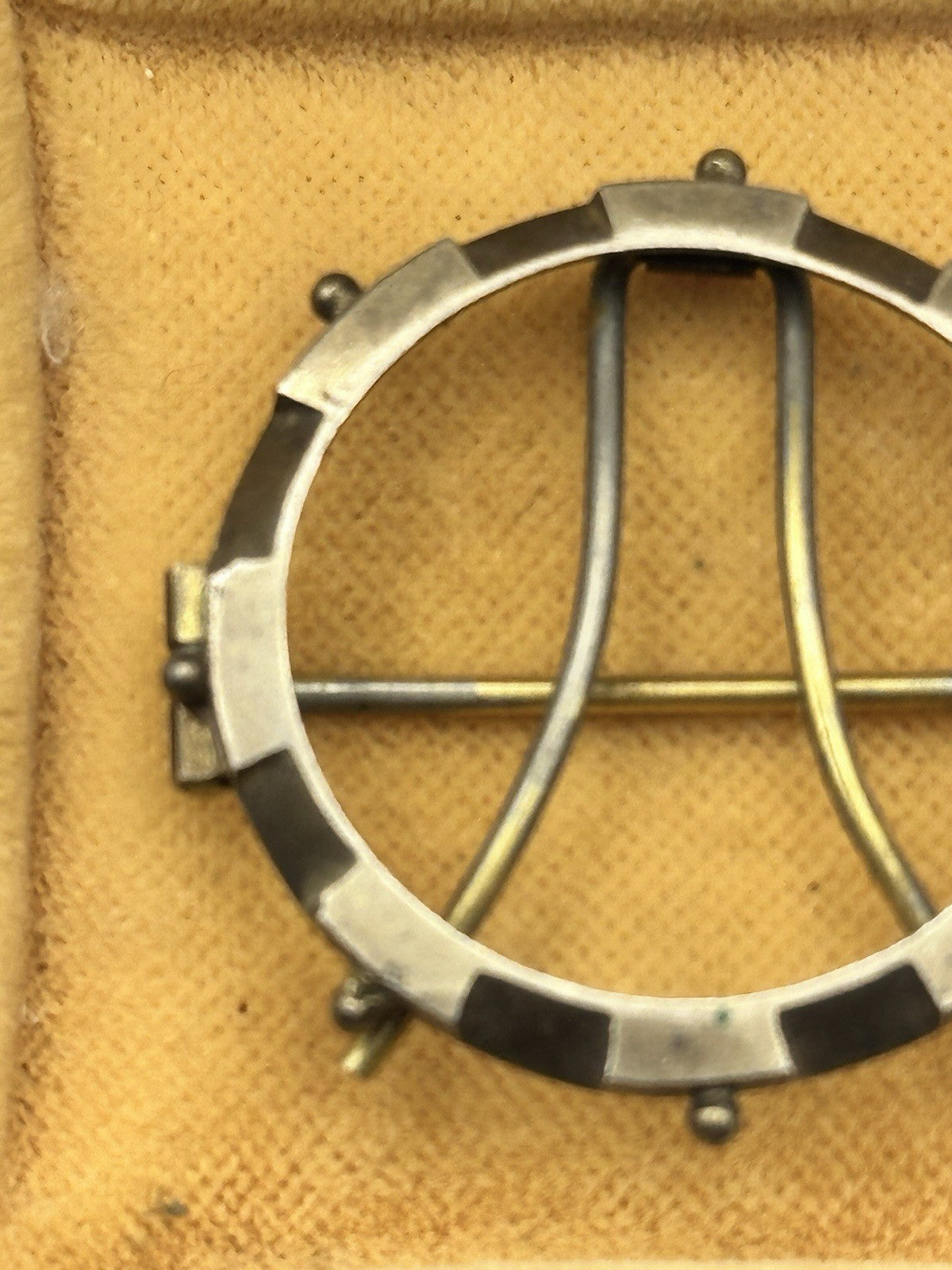 Antique Sterling Silver Gilt Miniature Frame Brooch
