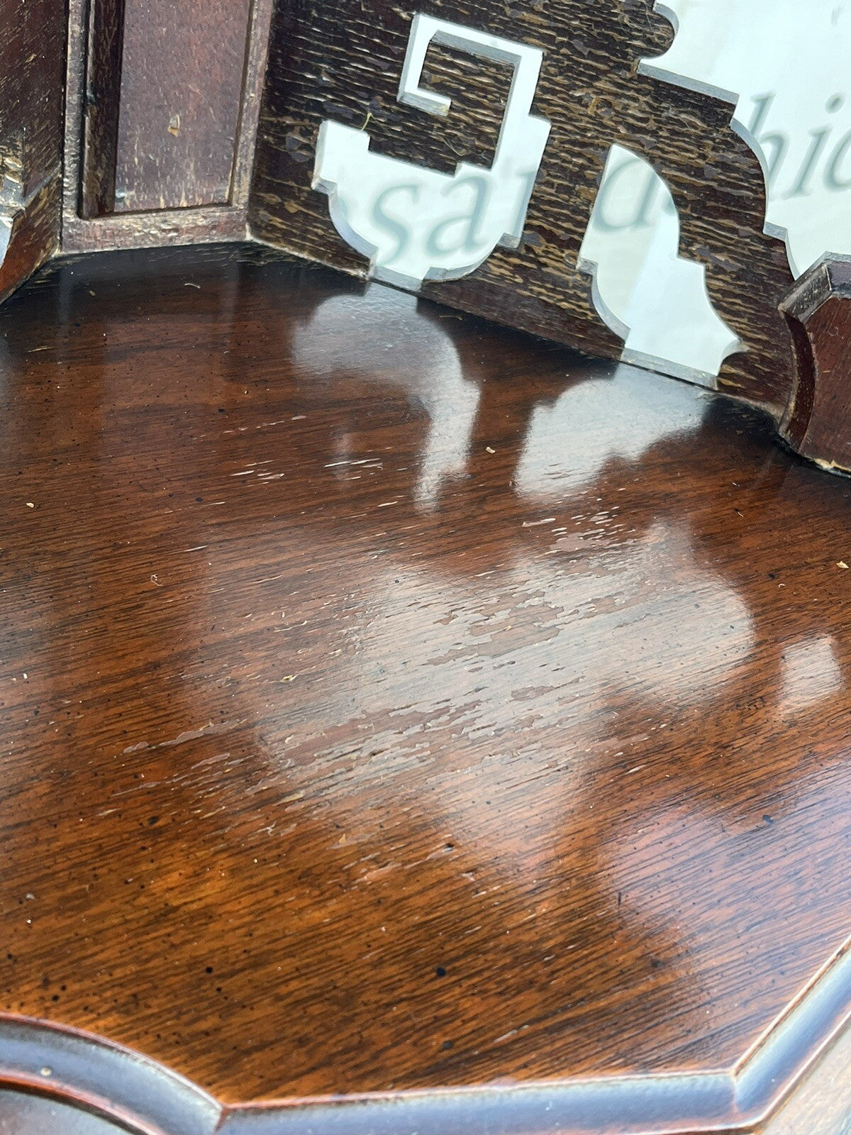 Antique Mahogany Whatnot Display Shelves