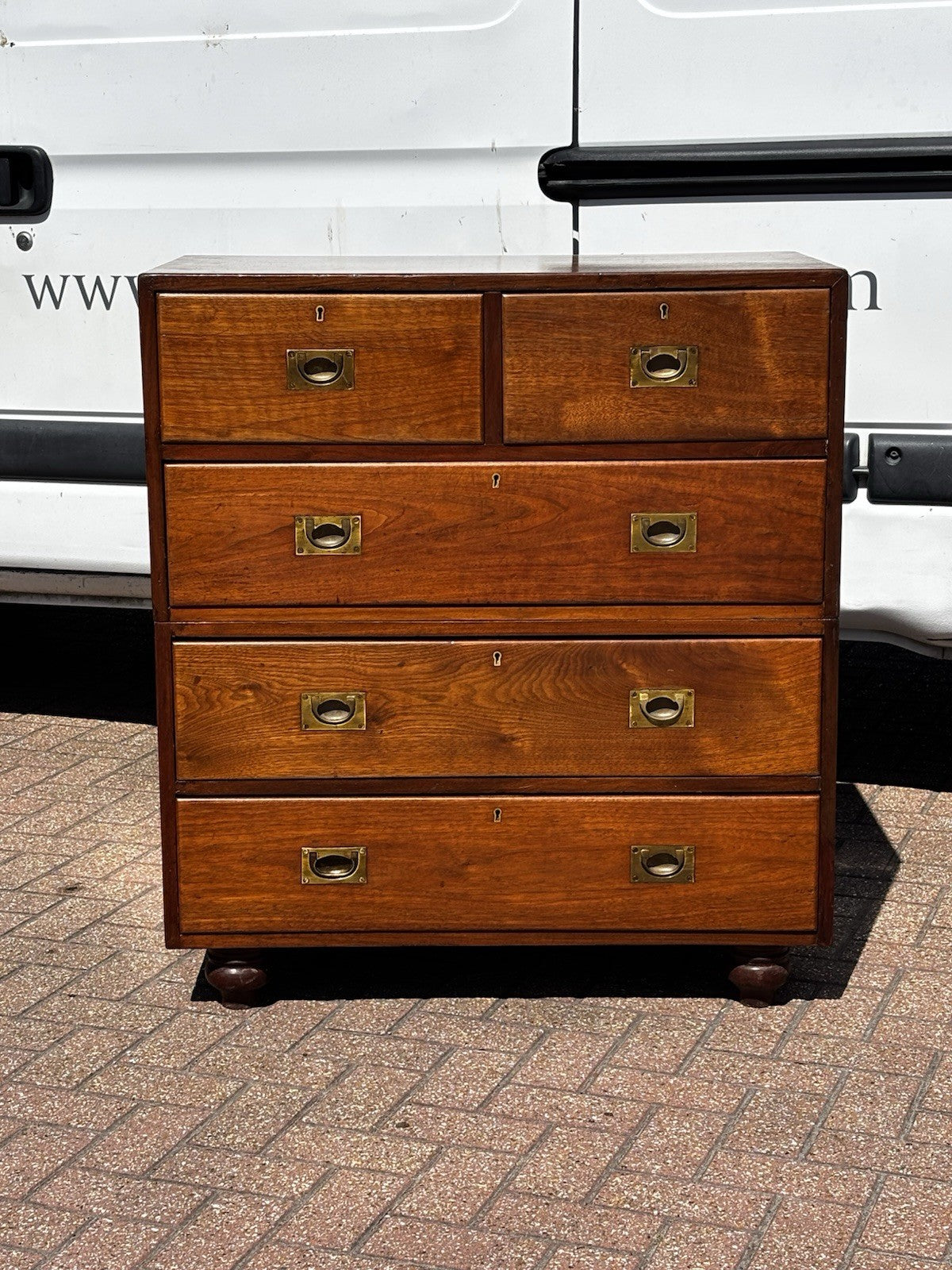 Antique Campaign Chest, Military Chest. Splits In 2 Pieces. Very Good Quality