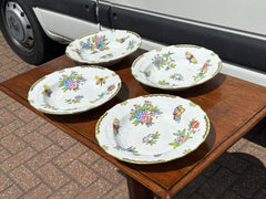 4 Herend Queen Victoria Large Soup Bowls