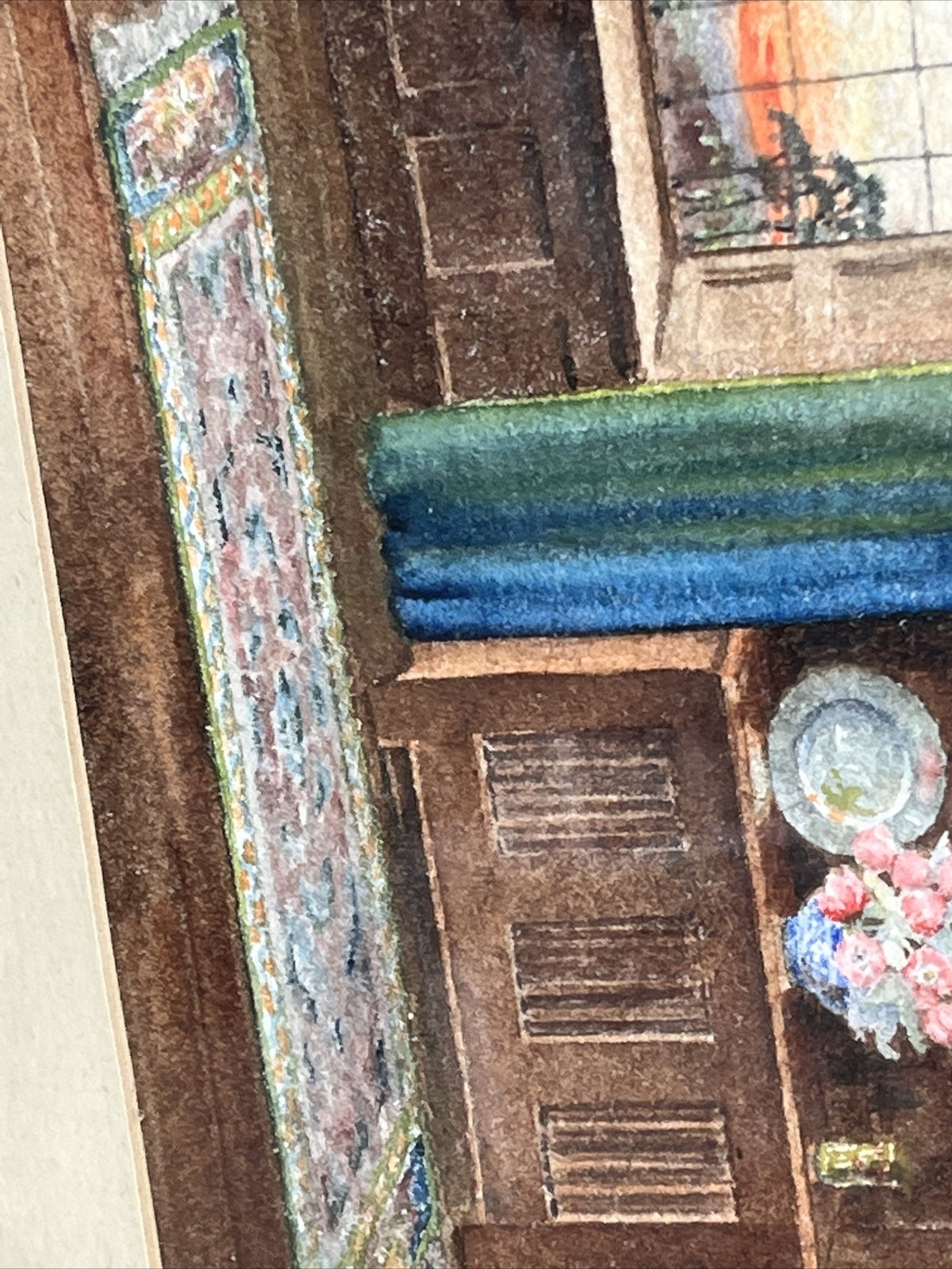 Architectural Watercolour Of A Grand Hall, Signed, M Bateman  & Dated.