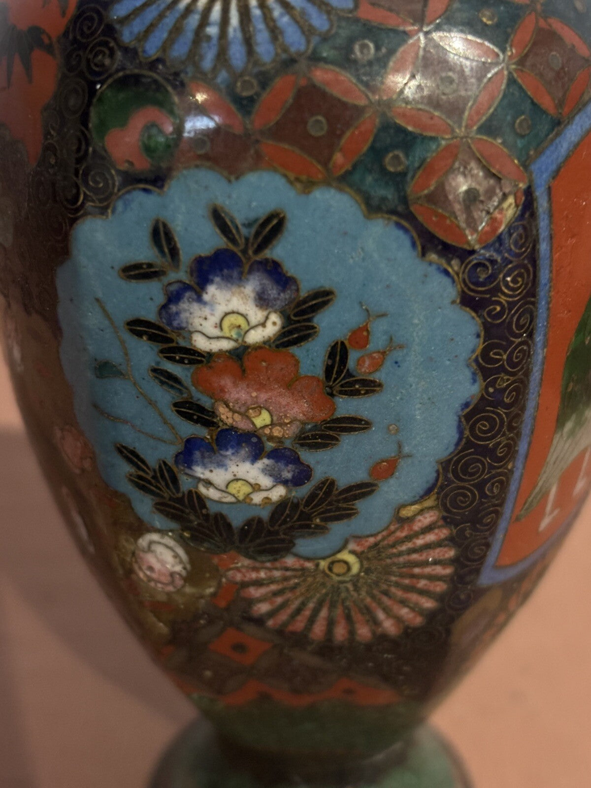 Antique Cloisonné Vases. Good Quality And Highly Decorated.