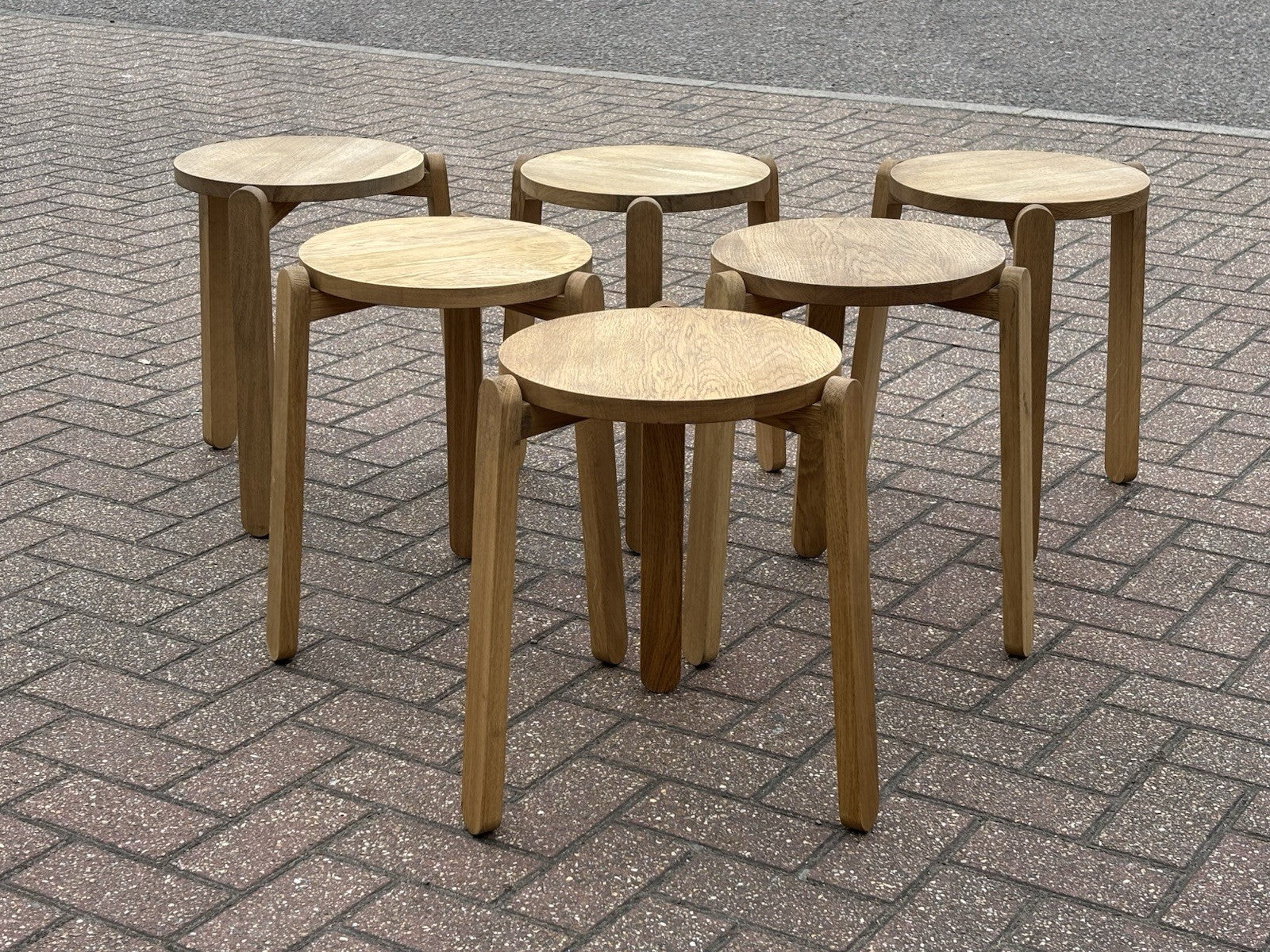 6 Oak Skagerak Nomad Designer Stacking Stools