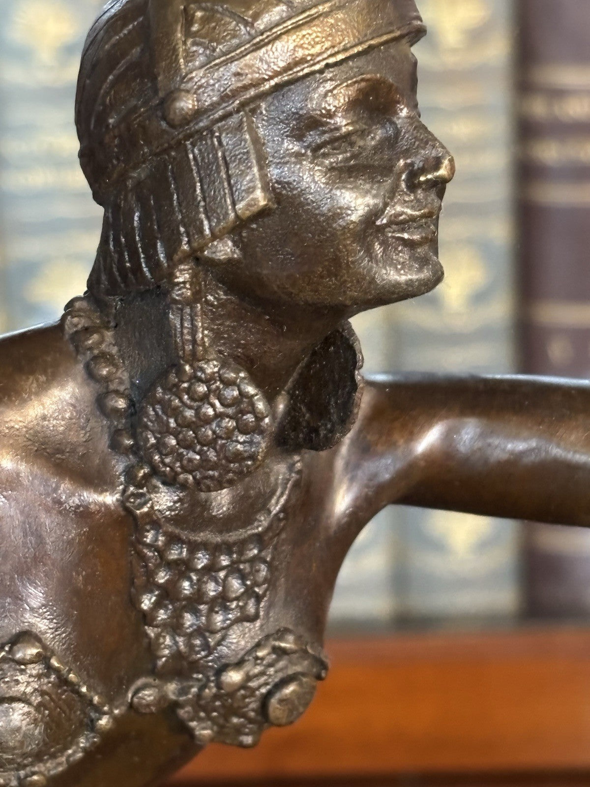 Art Deco Style Bronze & Marble Figure, Large & Impressive. 48.5 Cms Tall.