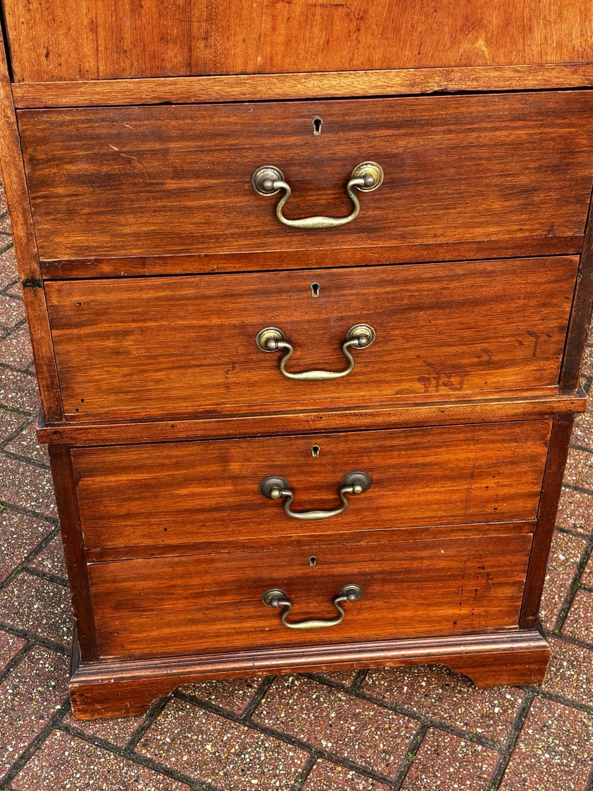 Antique Mahogany Housekeepers Cabinet / Small Linen Press.