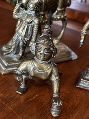 3 Antique Brass Figures