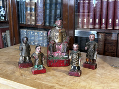 Antique Collection Of Chinese Wooden Figures