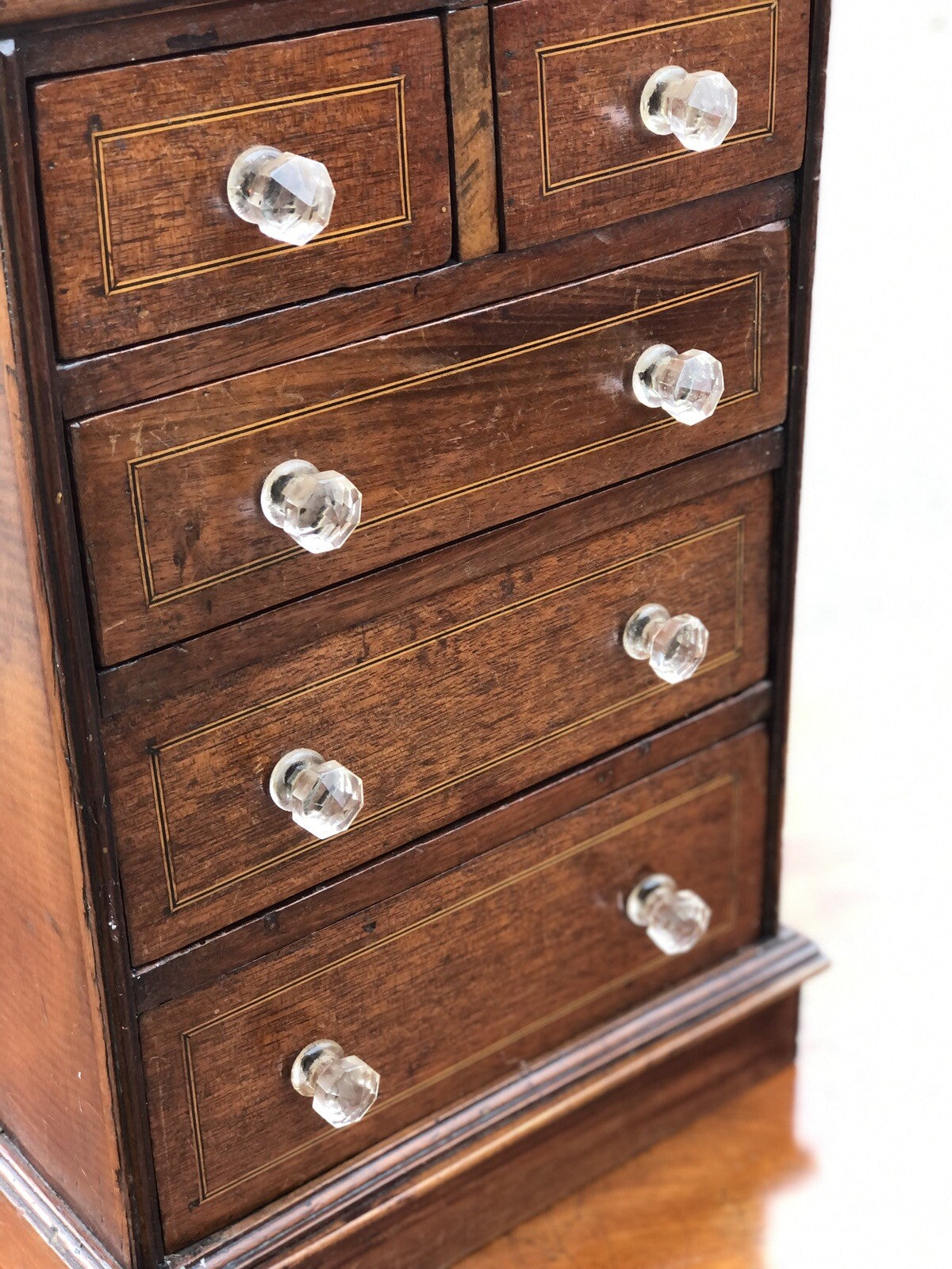 Antique Inlaid Table Top Jewellery/ Trinket Or Collectors Drawers.
