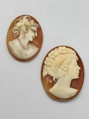 2 Vintage Carved Shell Cameo Unmounted